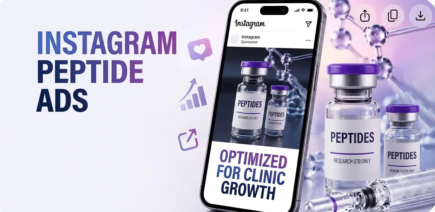 Instagram peptide ads running on Instagram and Meta platforms with high ROAS results